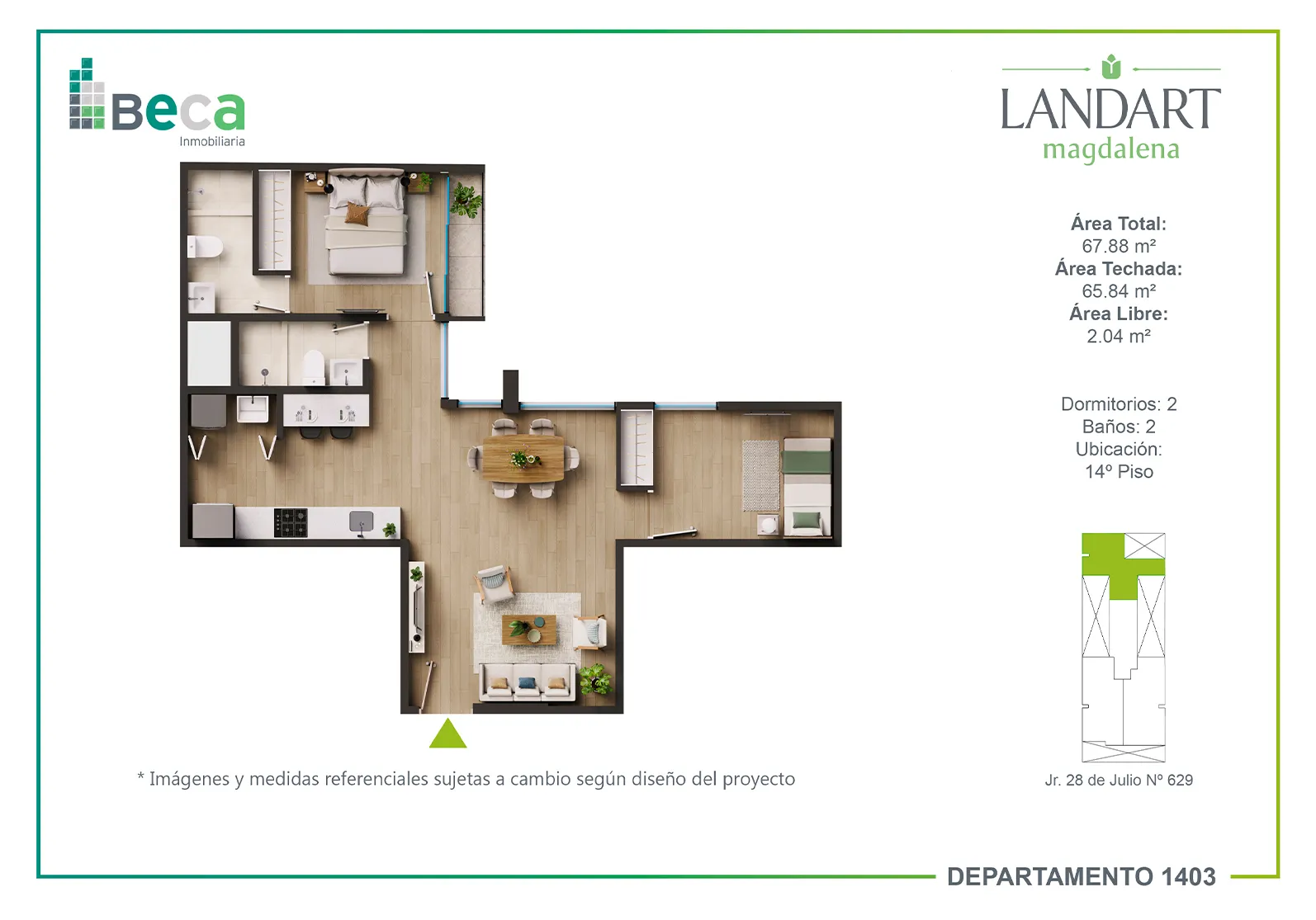 Departamento Tipo 15 membretado - Landart