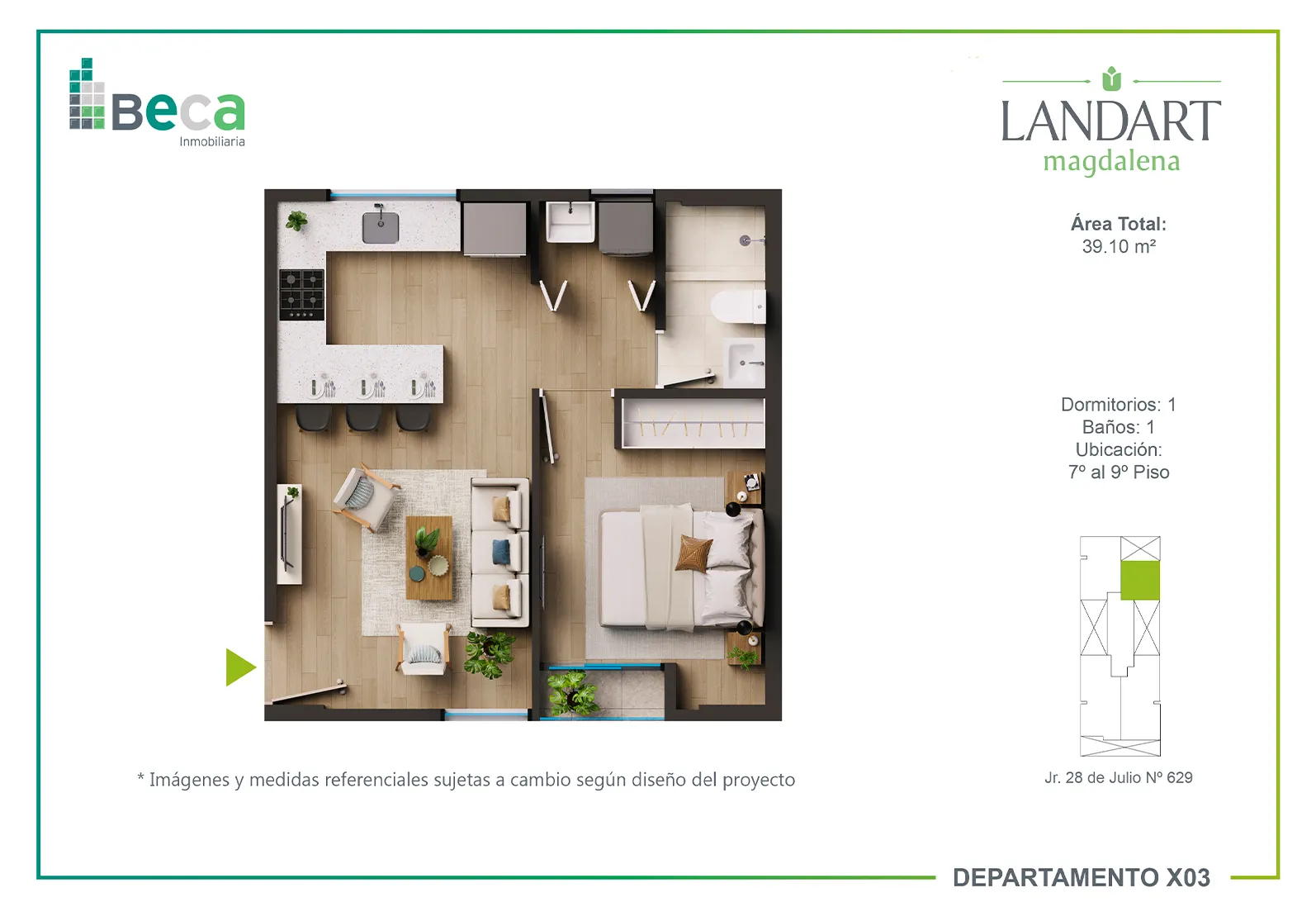 Departamento Tipo 5 membretado - Landart