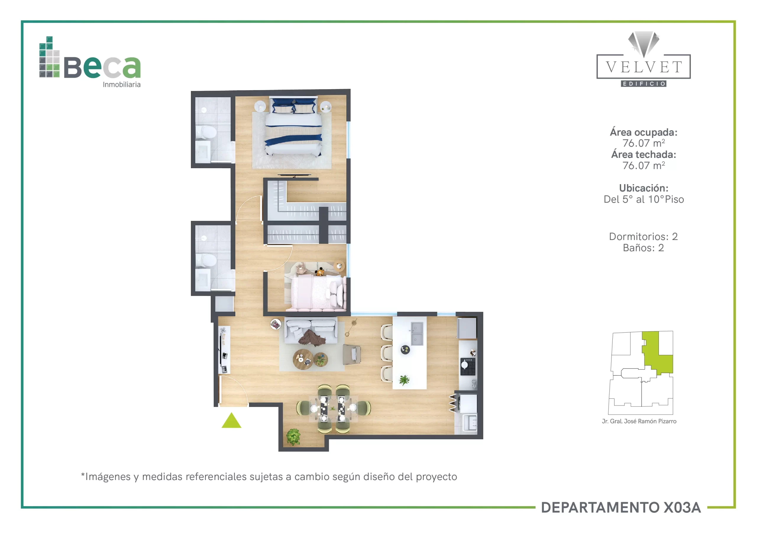 tipología-tipo-X03A Departamento - Tipox03 A | Edificio Velvet
