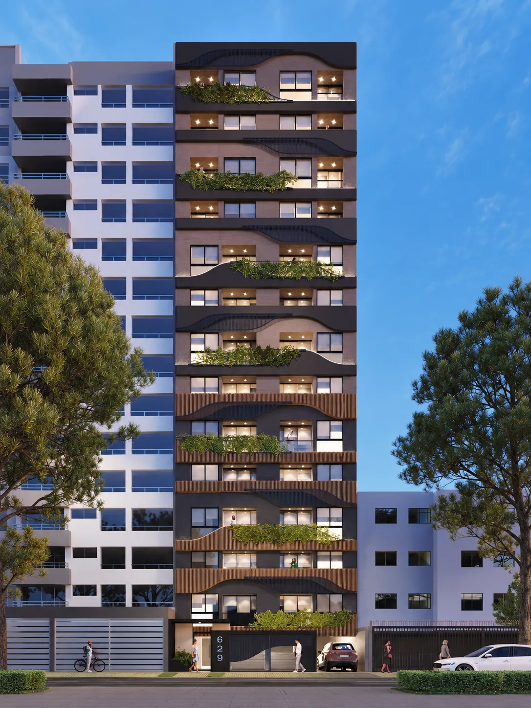 Fachada del edificio Landart en Magdalena